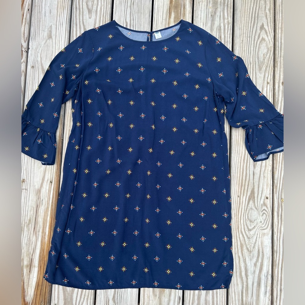 Old Navy‎ Dress Womens XL Geometric Bell Sleeve Colorful Lightweight Dress